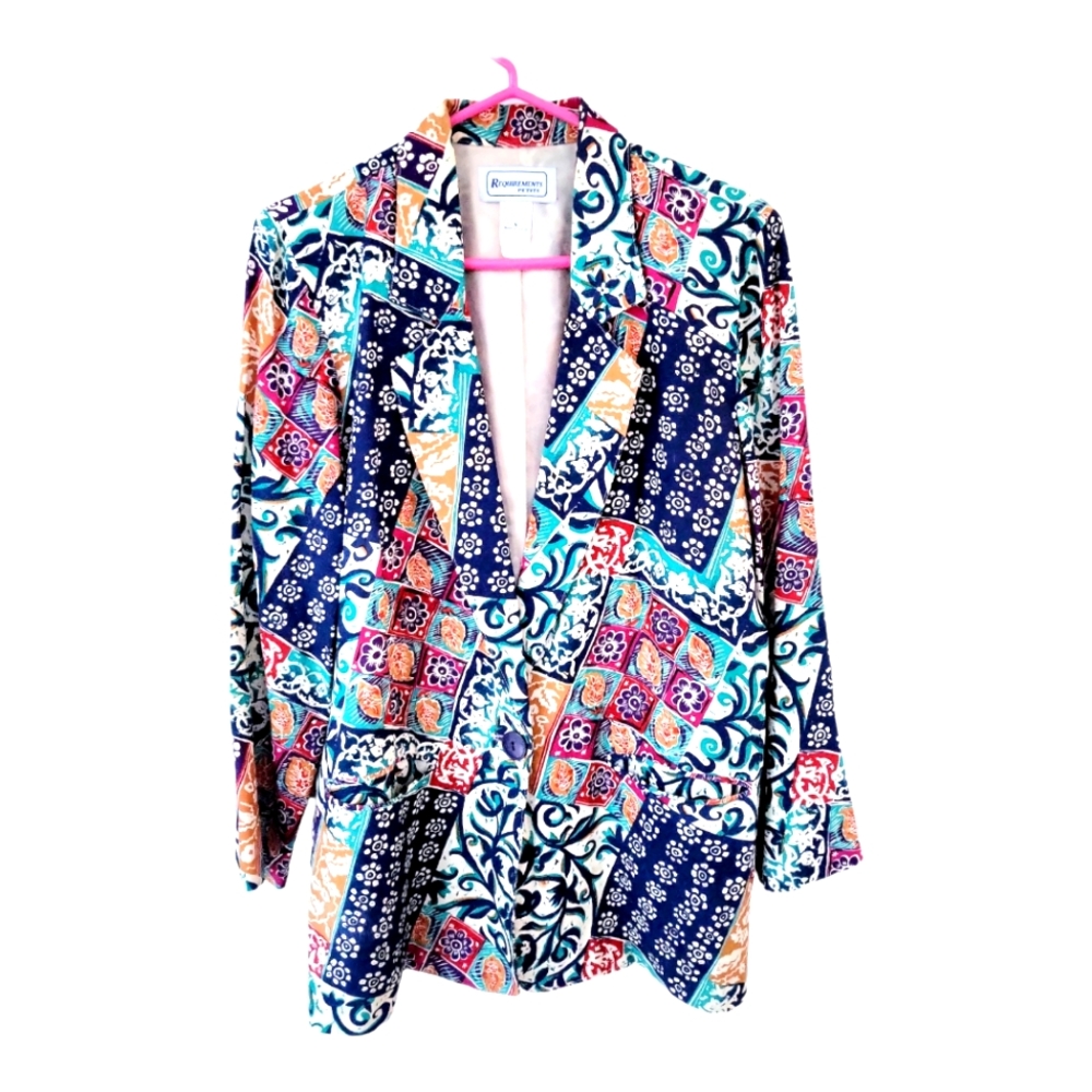Vintage Requirements Boho Oversized Blazer Jacket Size 6 Petite